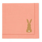 Easter Bunny – 100% Linen Embroidered Dinner Napkin (Sold Individually)
