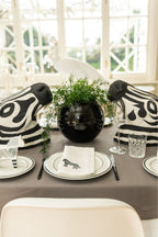 Zebra – 100% Linen Embroidered Dinner Napkin (Sold Individually)